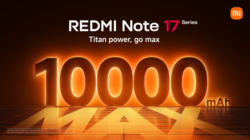 REDMI Note 17 Series features 10,000mAh battery